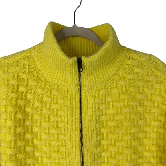 Anthropologie Maeve Bubble Sweater Cardigan Womens Medium Cropped Textured Zip - Picture 6 of 11